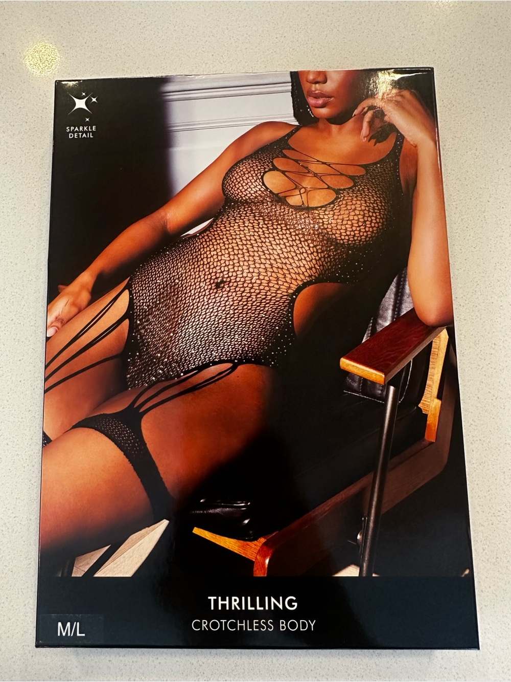 Ann Summers Thrilling Crotchless Fishnet Body - Black